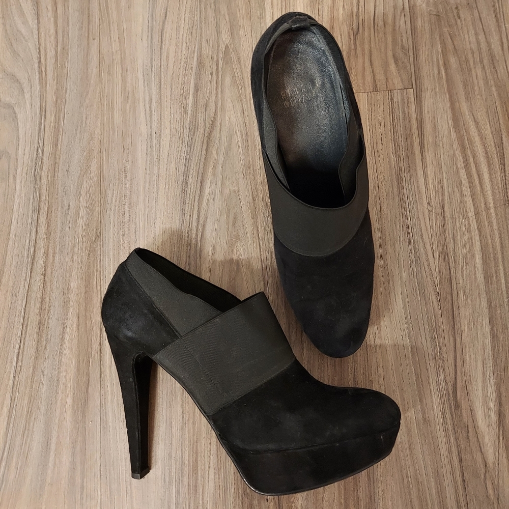 Stuart Weitzman platform suede booties